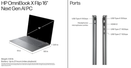 Omnibook OmniBook X Flip - 16'' Ryzen AI 5 340 16GB DDR5 1TB SSD