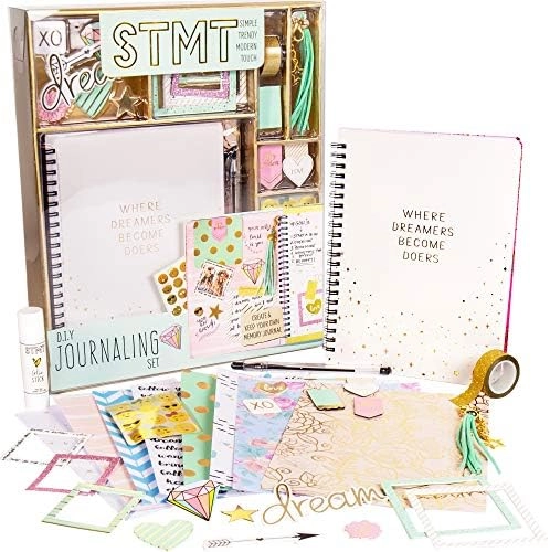 STMT D.I.Y. Dreamers Become Doers Journaling Set - 70-Sheet Spiral 35+ Stationery Supplies Kit