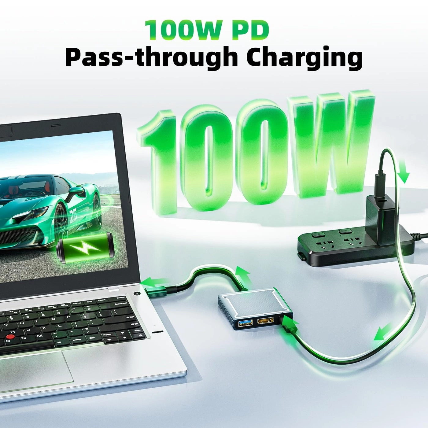 USB C to DisplayPort Multiport Adapter Dock - USB 2.0 8K 60Hz