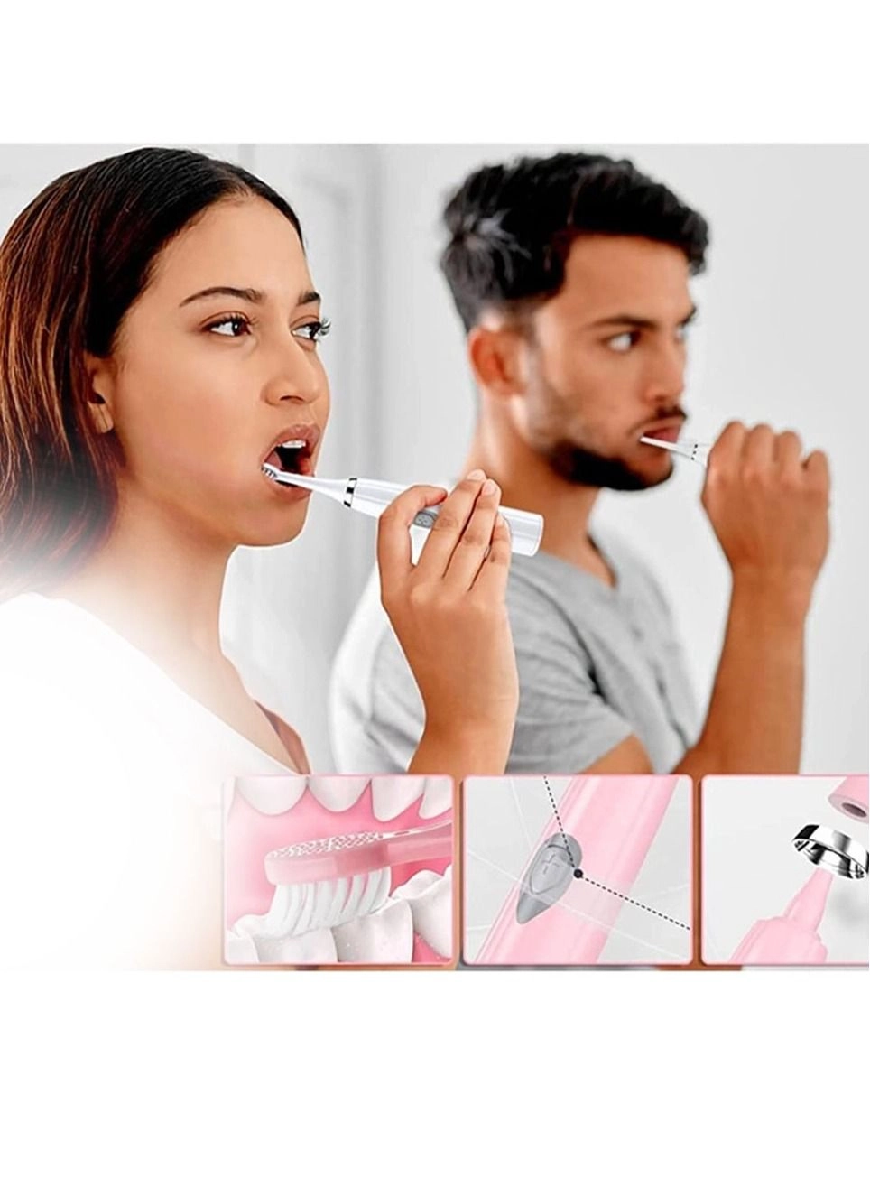 Electric Toothbrush - Powerful Sonic Blue 3 Brushheads