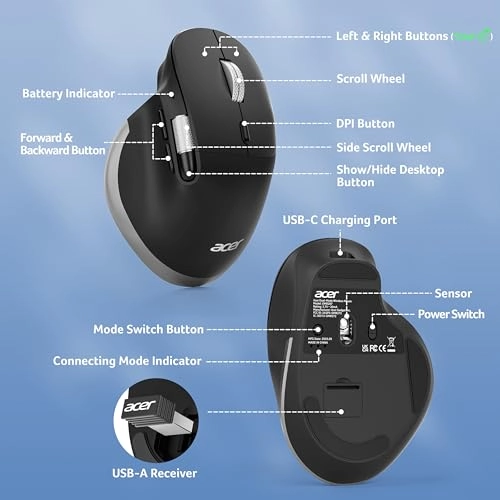 Dual-Mode Wireless Mouse - BT5.2 + 2.4G