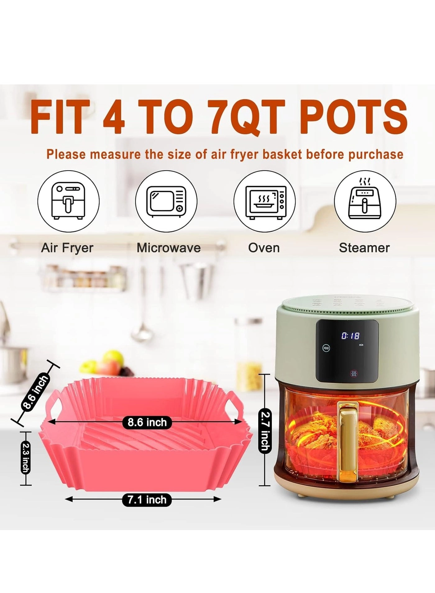 Air Fryer Silicone Liner - food-grade silicone