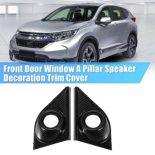 Carbon Fiber Pattern Front Door Window A Pillar Speaker Decoration Trim Cover - Honda CRV 20172022 front door window A pillars