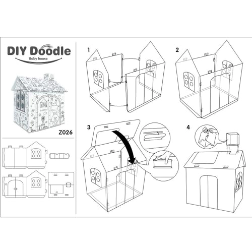 DIY Large Cardboard Play House - 2+ years 1 pcs