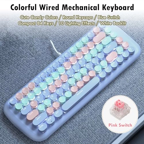 Cute Colorful Wired Mechanical Keyboard - Wired