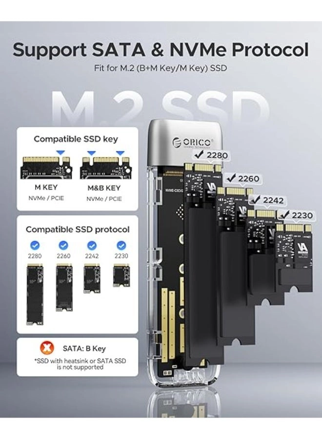 M2 NVMe SATA SSD Case