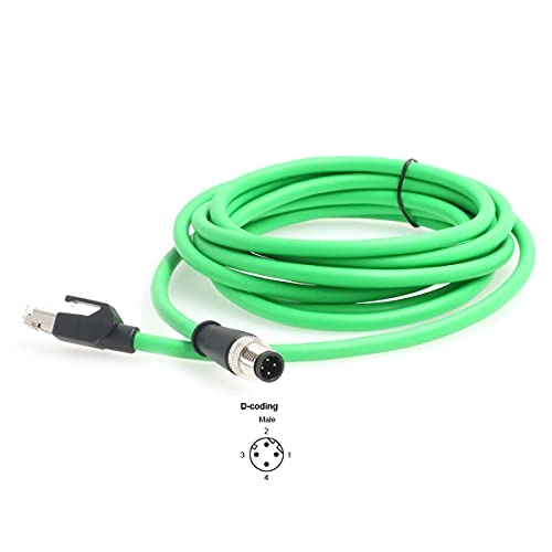 M12 4 Pin DCoded to RJ45 - 5m