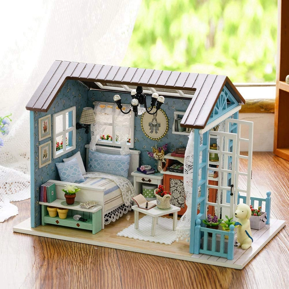 GOTOTOP Cozy Romantic Night Lamp DIY Miniature Cottage Kit - 2 * Batteries Warm