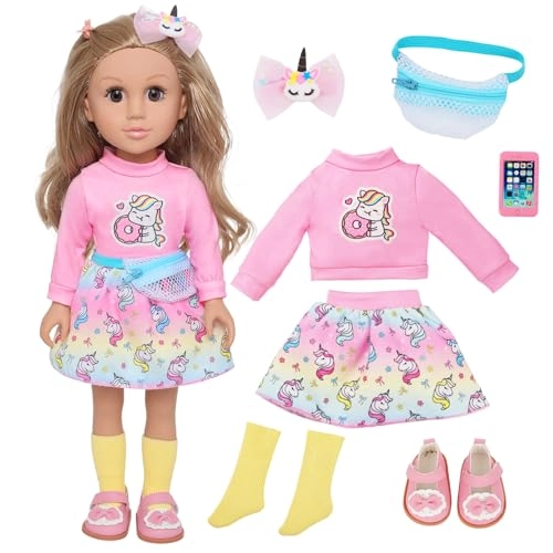 Ecore Fun Fashion Doll - 18 Inch Brown Hair Unicorn Hair Clip