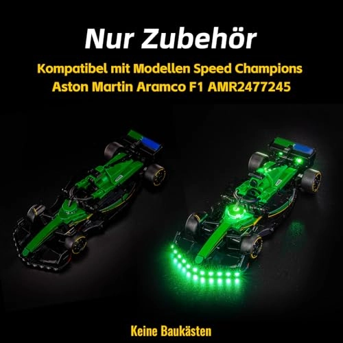 LED Light Set - Compatible with 77245 Aston Martin Aramco F1 AMR24 Race Car USB Battery