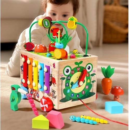 Wooden Activity Cube - 2 - 12 months