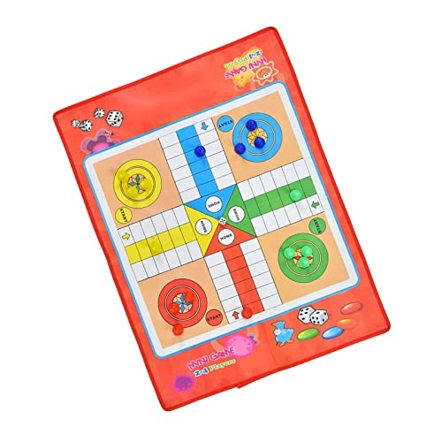 Ludo Board Set - Non-woven 16 Plastic Pieces & Dice