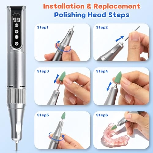 Mini Polisher - 35000 RPM 11 Polishing Heads