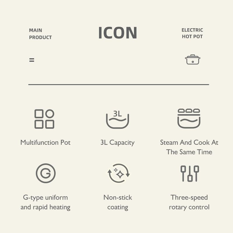 Electric Hot Pot Cooker - 3 Liters