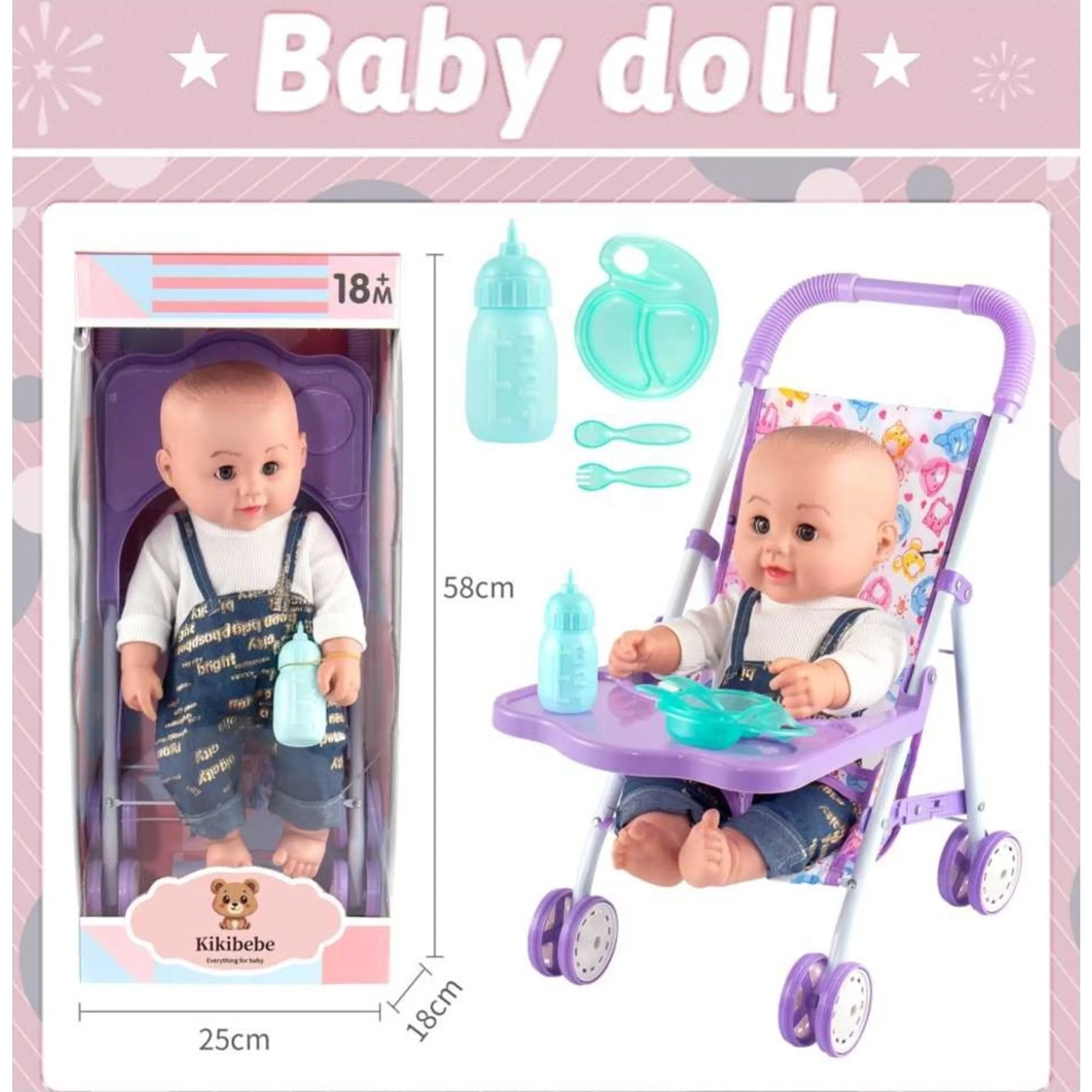 Baby Doll Playset - Blue Ages 18 months+