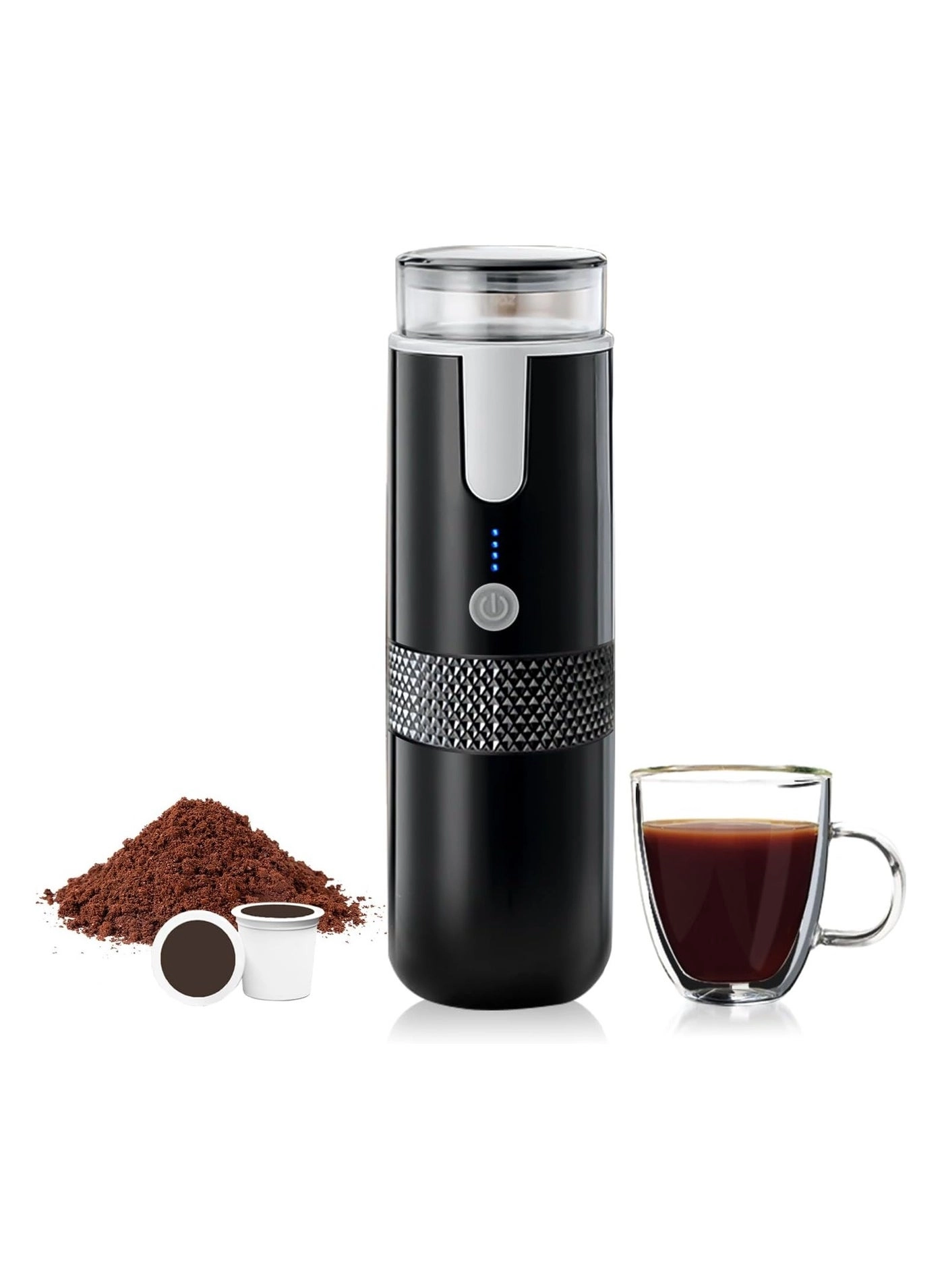 CoffeePro Portable Coffee Maker - 170ml Rechargeable Type-C Capsule & Ground Compatible