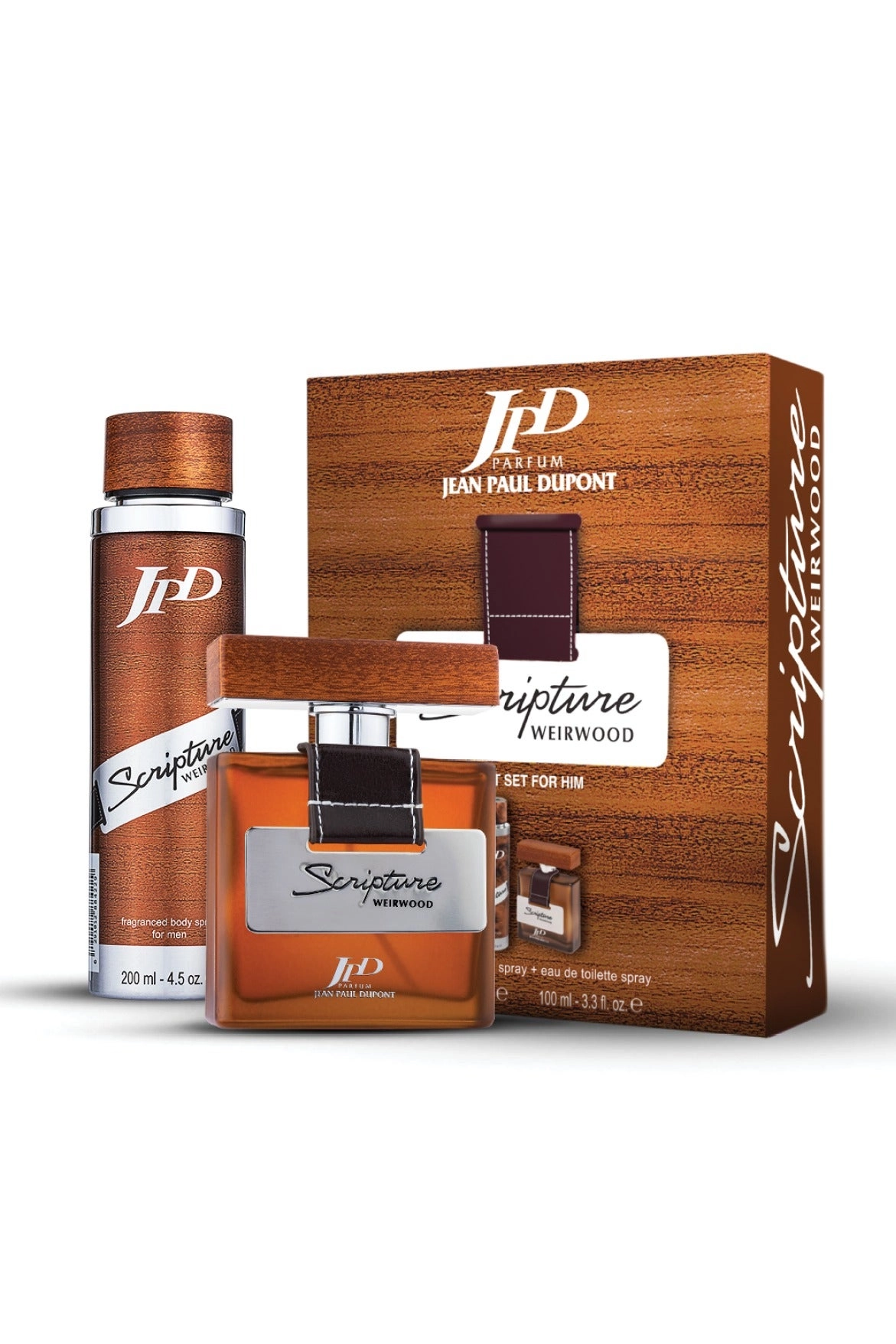 Jean Paul Dupont Scripture Weirwood - Eau De Toilette 100ml + Body Spray - 200ml