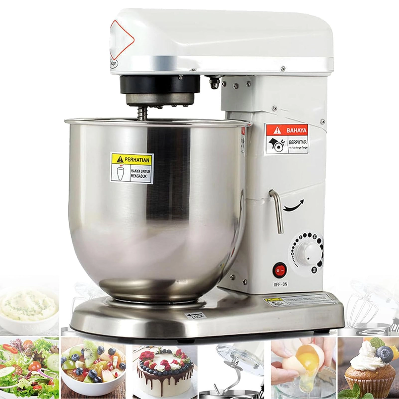Professional Stand Mixer - 7L 350W/500W/500W