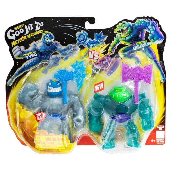 Goo Jit Zu Tyro - Crunchy + Battle Rock Jaw - Stretchy - Meteor Madness