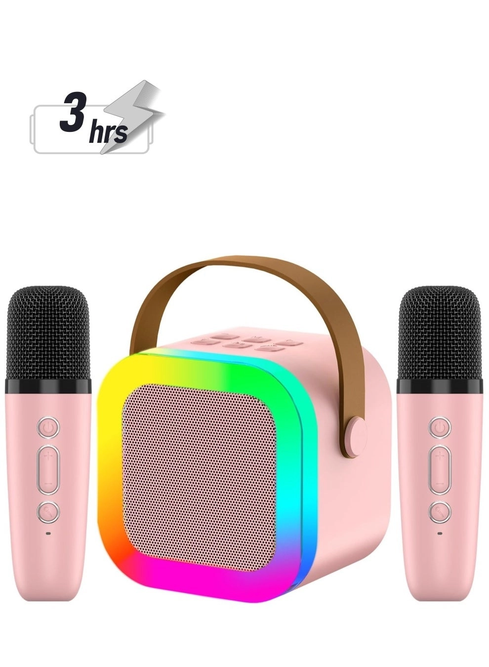 YUNSYE Mini Portable Bluetooth Karaoke Speaker - 2 Wireless Mics