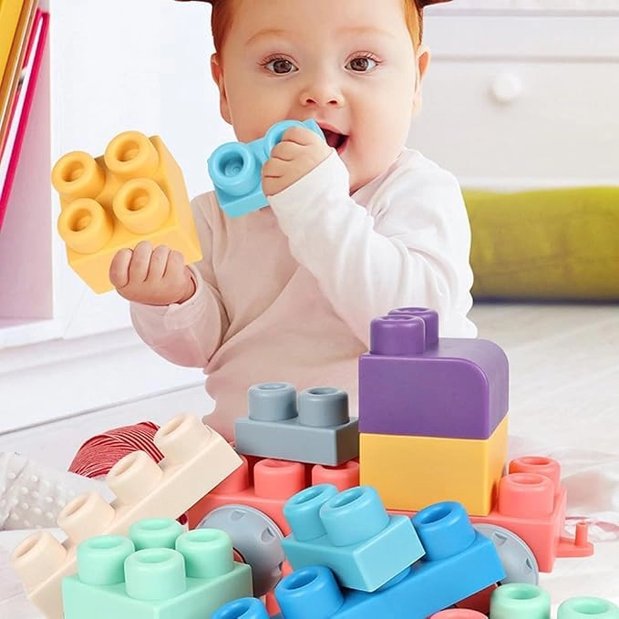 Soft Rubber Building Block - 1-3 Years Old 50 piece(s)