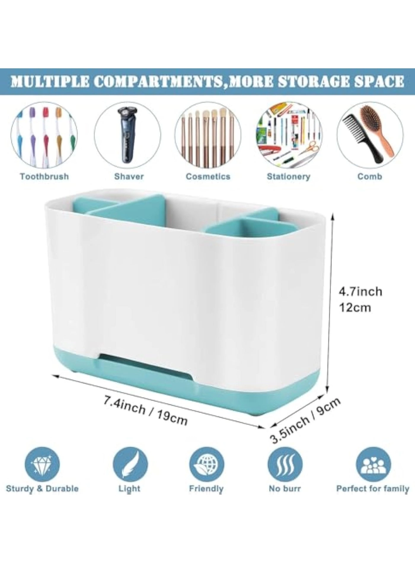 Toothbrush and Toothpaste Holder - Countertop 6 slots