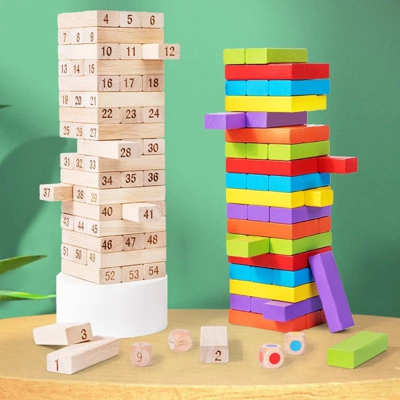 Wooden Building Block Balance Game - Fantasy Sci-Fi 48 pcs