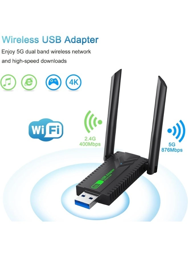 Wireless USB WiFi Adapter - Dual Band 2.4/5Ghz USB Wireless