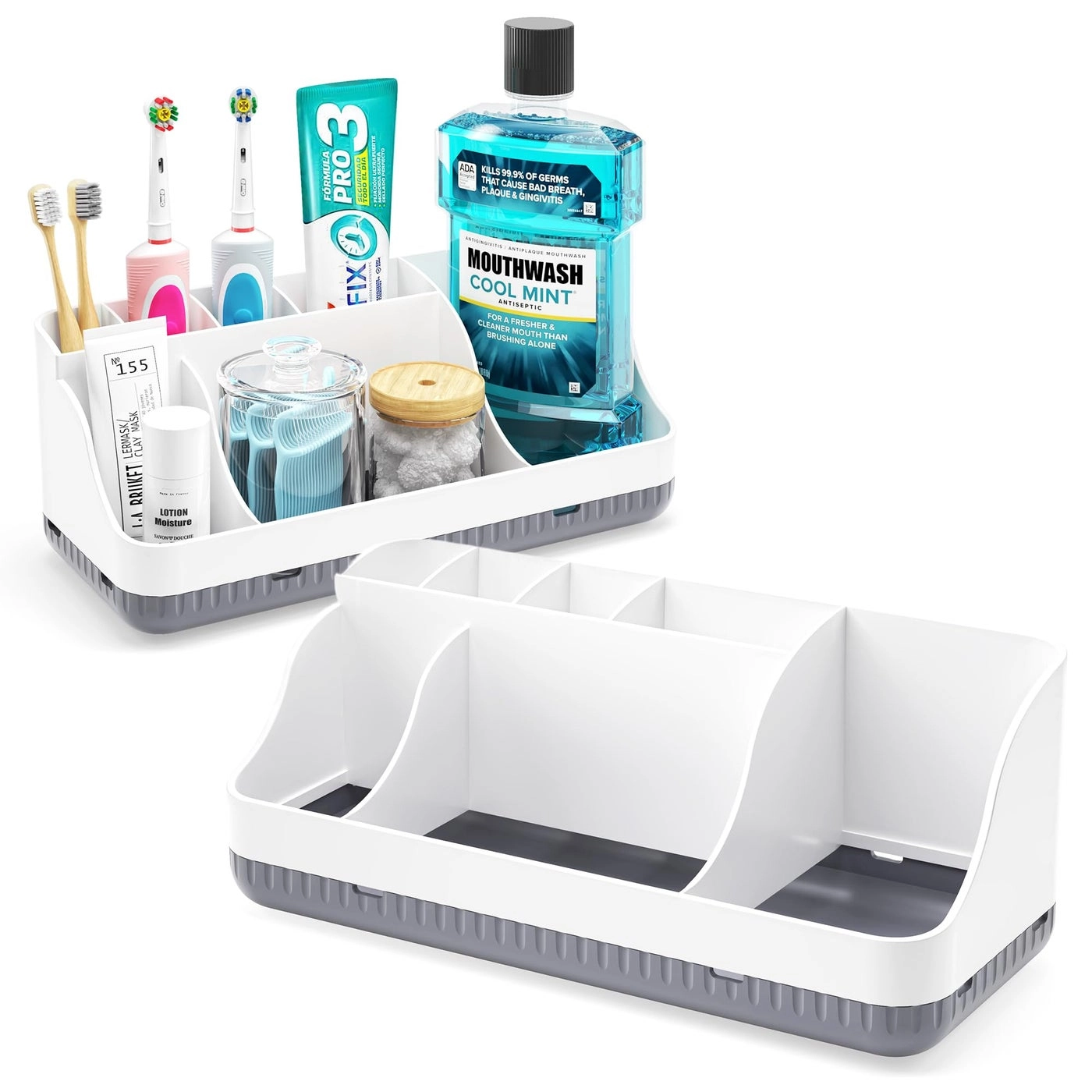 Homtalker Bathroom Counter Organizer - Countertop 7 Slots