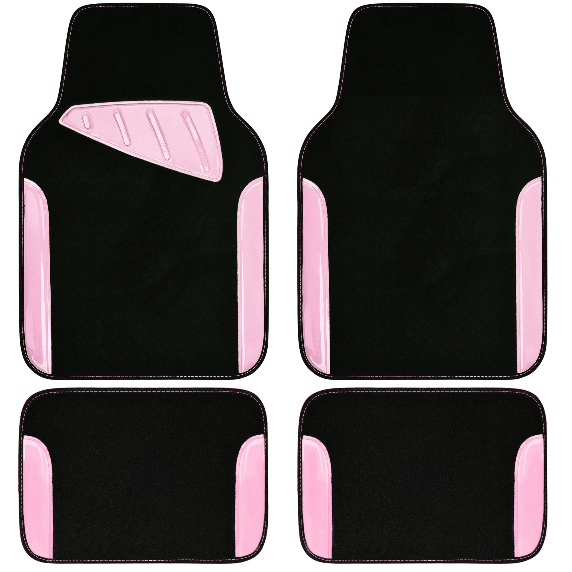 Jelly Waterproof Universal Fit Car Floor Mats - Pink Leather