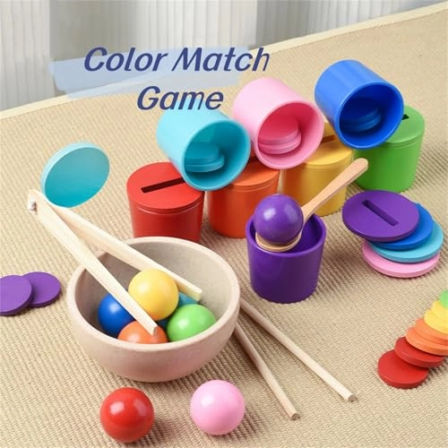 Montessori Toys Wooden Color & Shape Sorting Box - 1-3 Year Old
