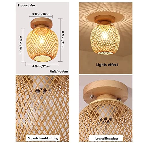 Bamboo Flush Ceiling Light