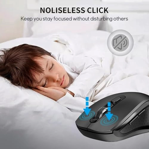 Rechargeable Ergonomic Silent Mouse with 2.4GHz USB Receiver - Wireless