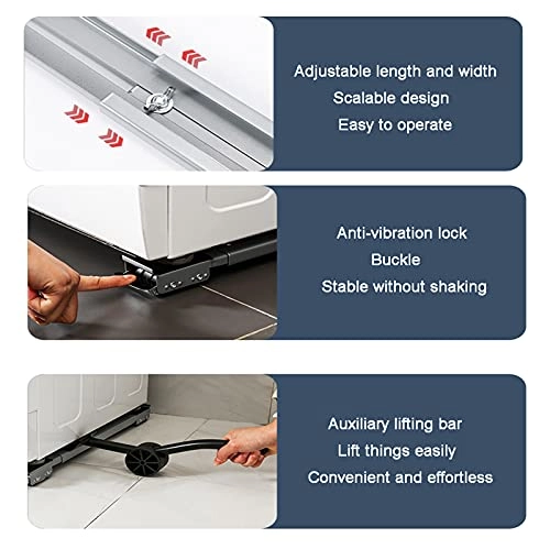 Washing Machine Base - Silver Adjustable 45-70cm