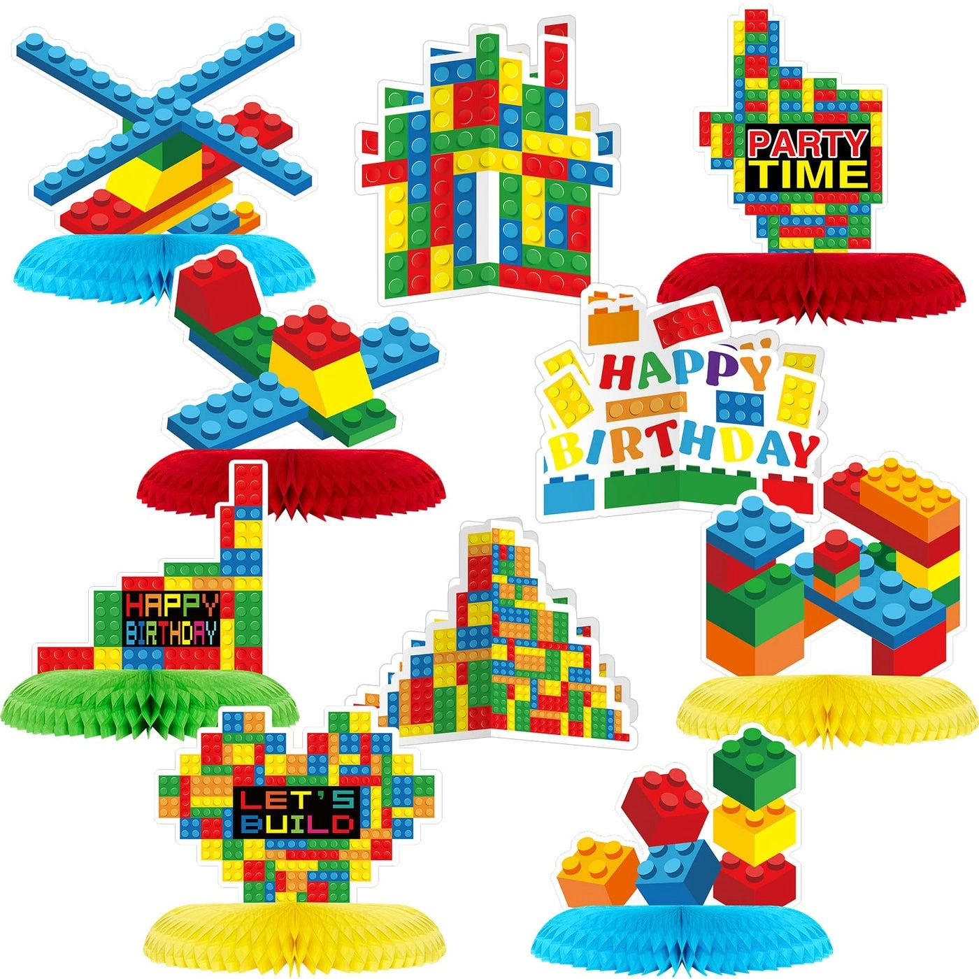 Leinuosen Building Block Table Centerpieces - 10 Pcs Birthday