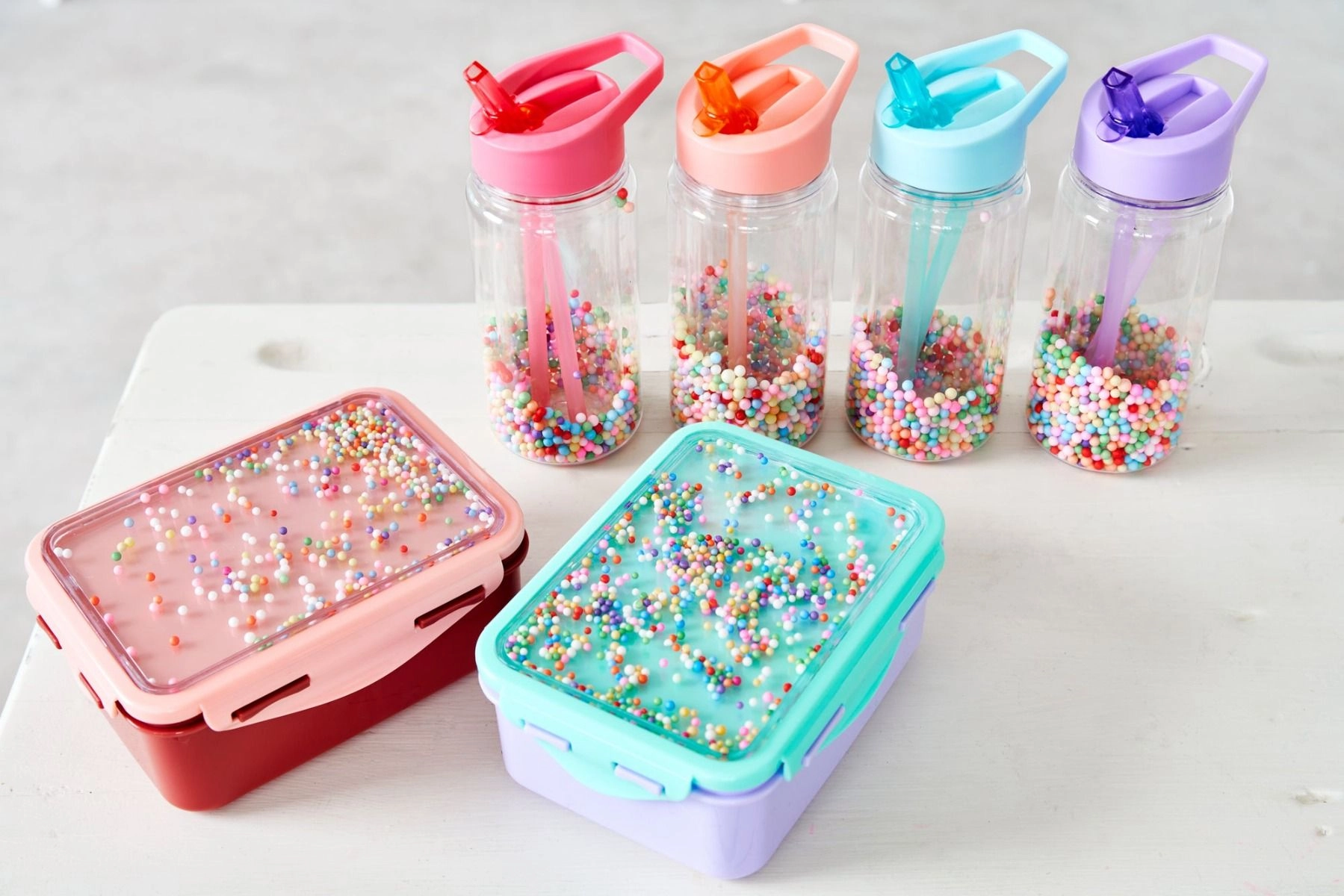 Double Wall Water Bottle Built-in straw Tritan 300 ml