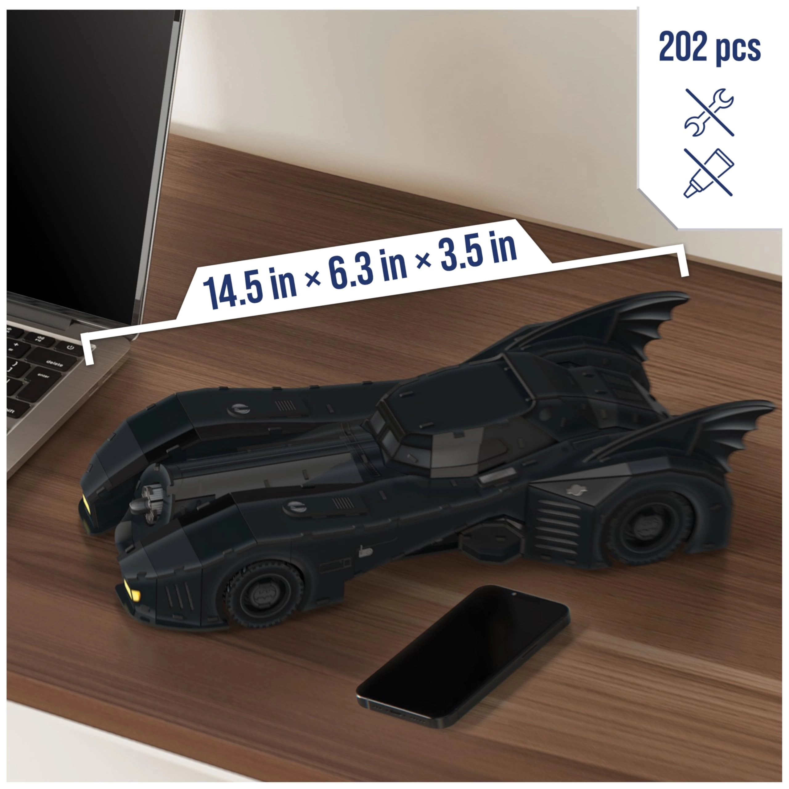 DC Batman Retro Batmobile - 3D Model Kit with Stand