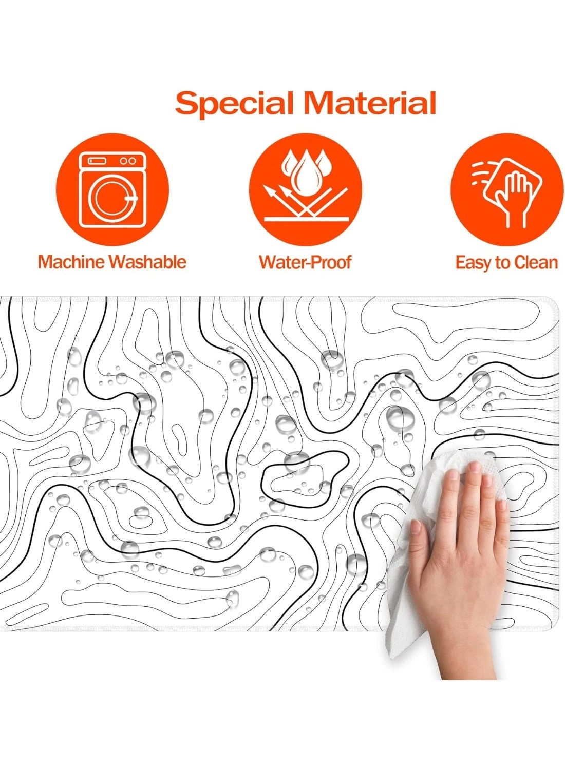 Super Smooth Minimalist Desk Mat Fabric Gaming Mouse Pad - 80x30 cm