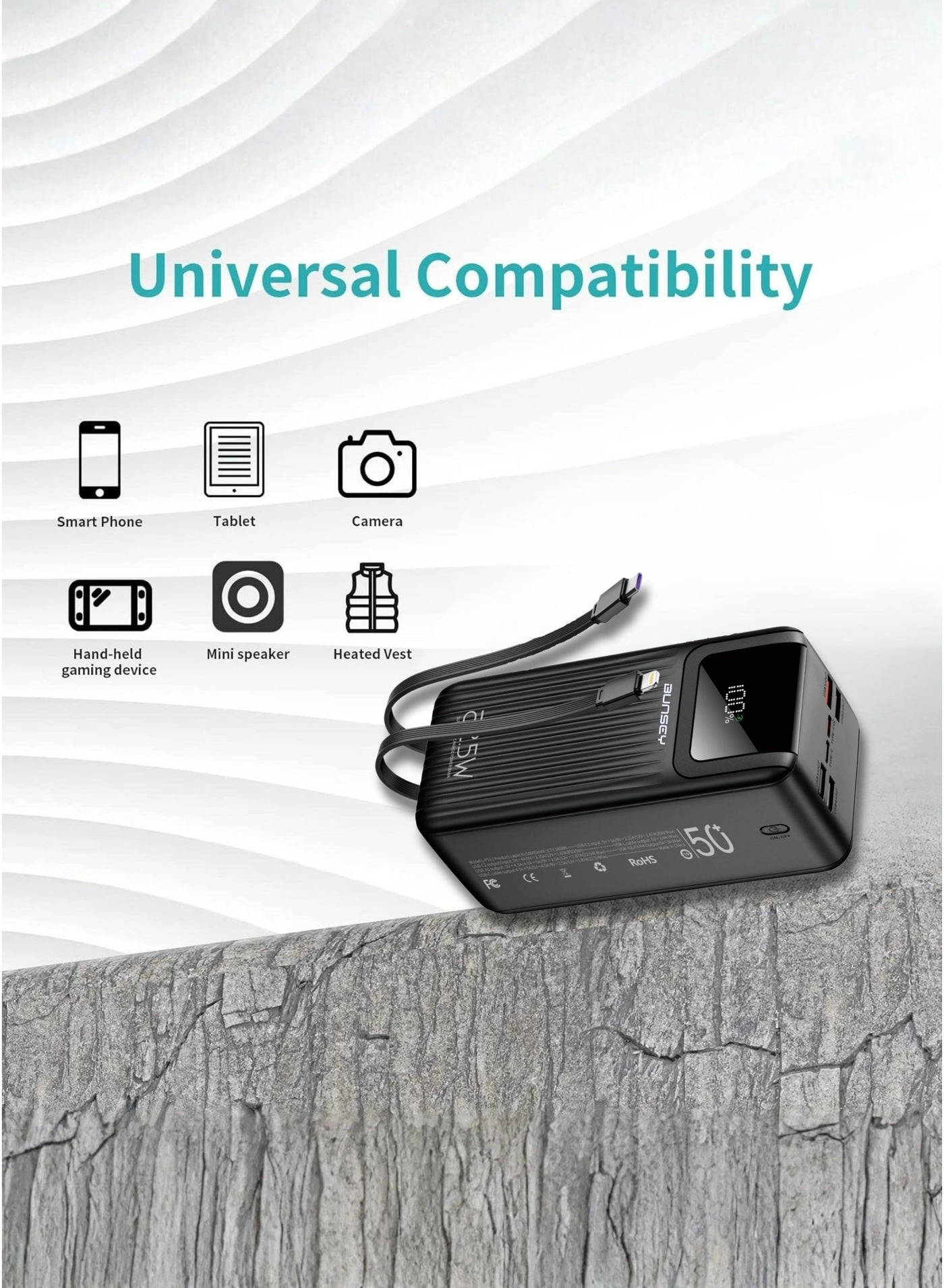 BP13 - 50000mAh 22.5W Fast Charging 4 USB 2 Type-C