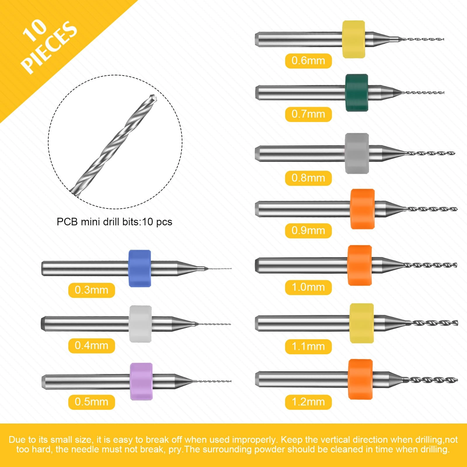 Hand Drill Bits Set - 57 Pieces + Pin Vise Hand Drill - 1 Piece + Micro Twist Drill Bits - 46 Pieces 0.1-1mm + PCB Mini Drill Bits - 10 Pieces