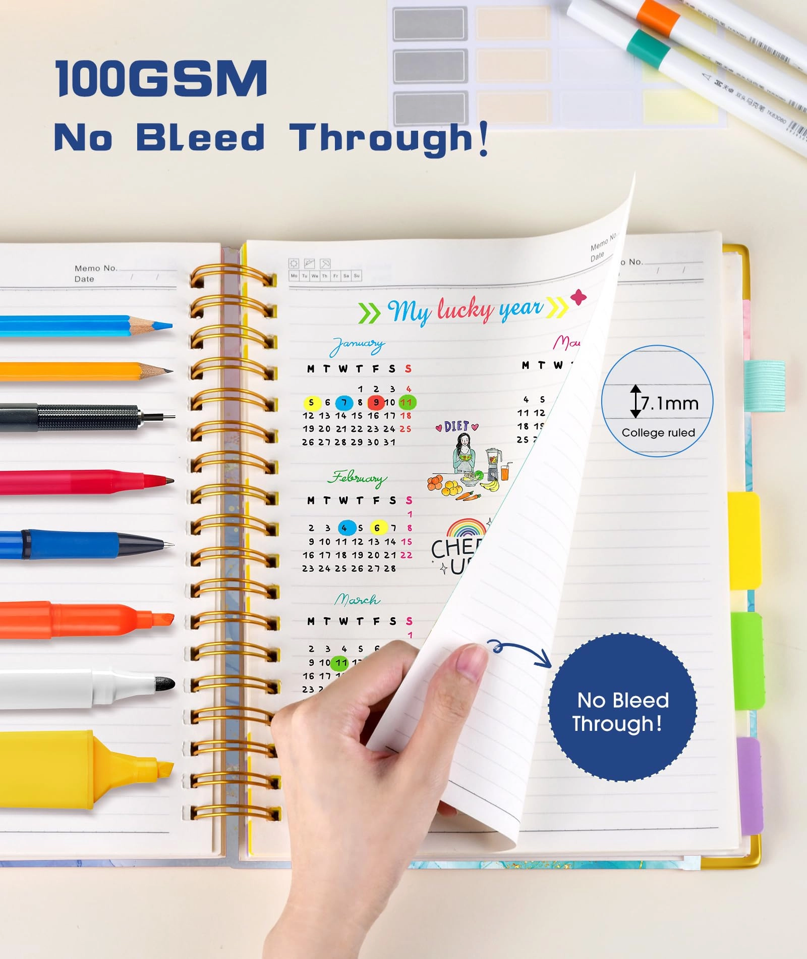 Spiral Notebook Large Hardcover - Lined 150 Sheets