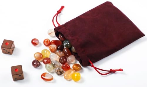 The Pig Hole/Stones - Walnut Wood Box 60 Semi-Precious Stones