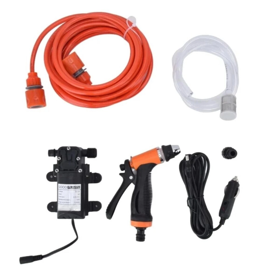 Portable High-Pressure Car Washer - 60W DC 12V Adjustable Spray Gun
