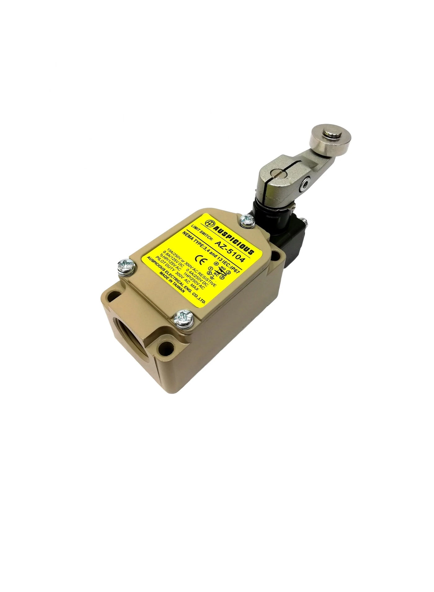 Auspicious AZ-5104 - Limit Switch Roller Lever 10A Snap Action 1NO + 1 NC