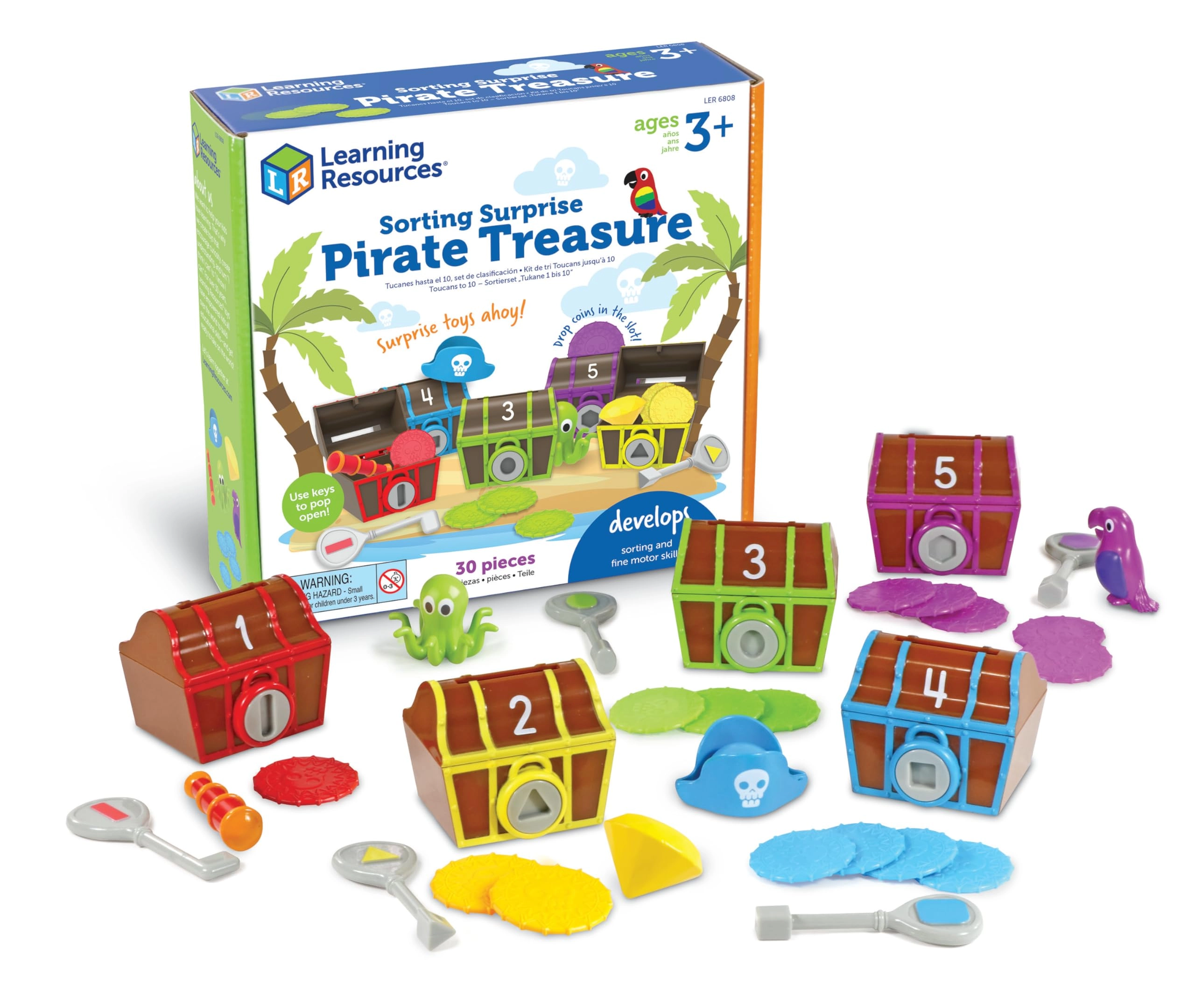 Learning Resources Sorting Surprise Pirate Treasure - 3+ 30 pieces