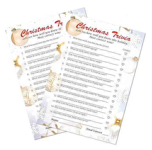 Christmas Trivia Game - Adult 30 pieces