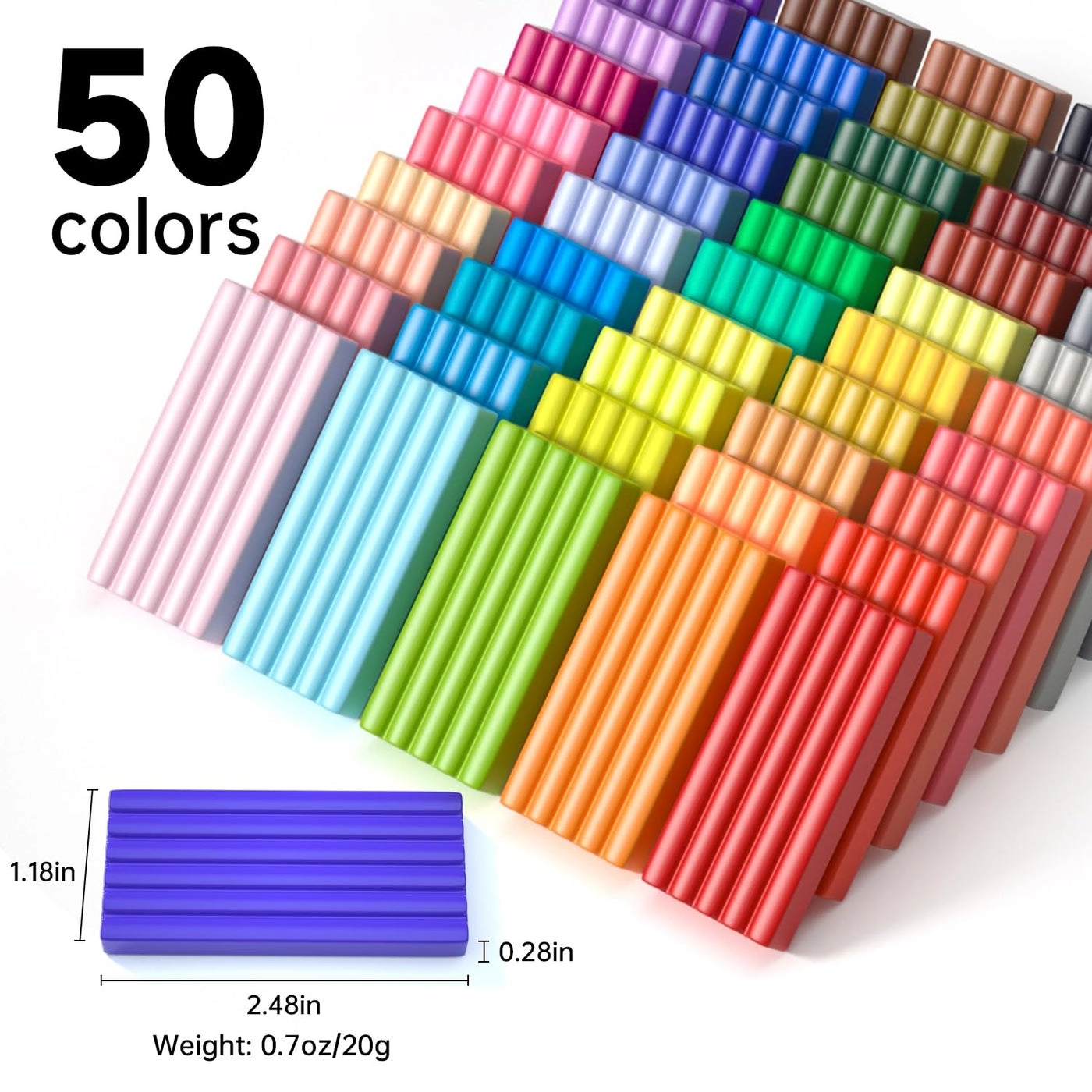 Polymer Clay Kit - 50 Colors 19 Carving Tools