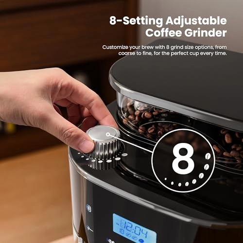 10-Cup Digital Drip - 1.5L Built-in Grinder 12-Hour Timer