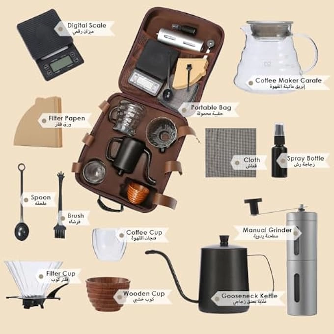 V60 + Carry Case + Scale + Pot + Filter + Grinder