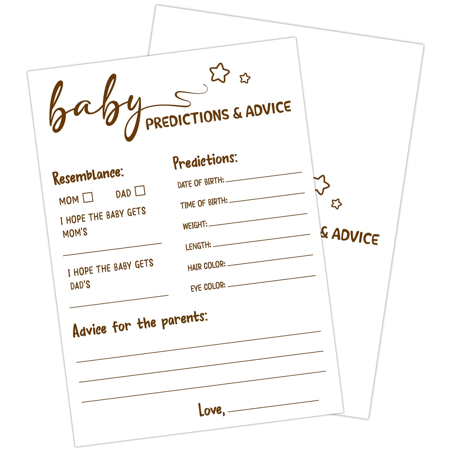 Baby Shower Games - English Adult 30pcs